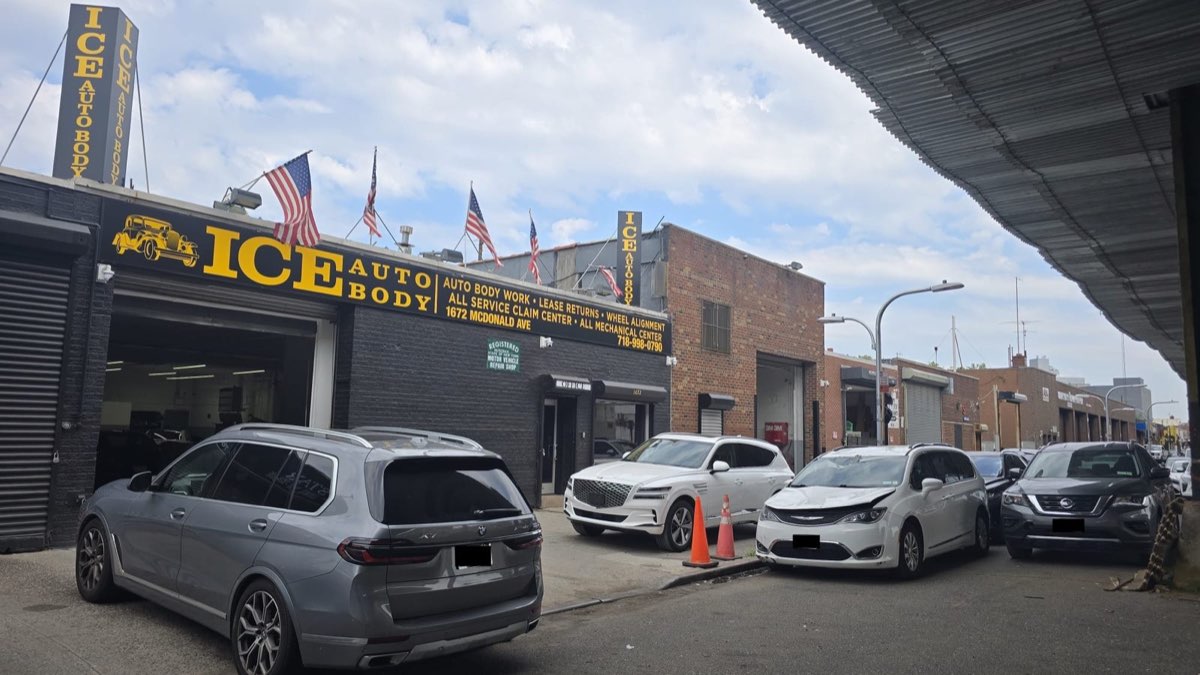 ICE Auto Body storefront in Brooklyn