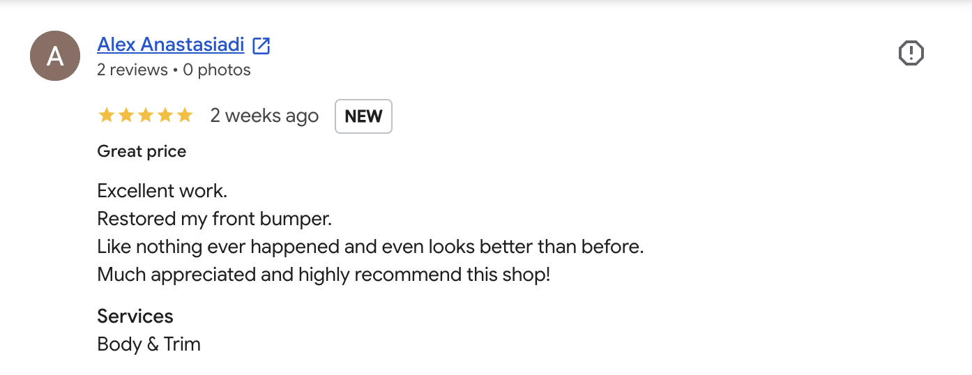 A real 5-star customer review for a DK Consulting client